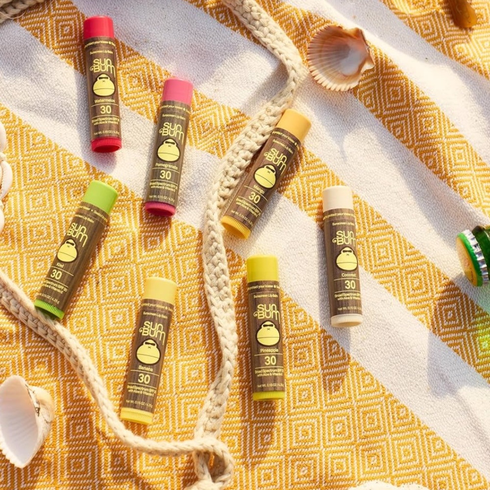 NEW 4pc Sun Bum Lip Balm’s SPF 30 Sunscreen with Aloe and Vitamin E 2 Flavors